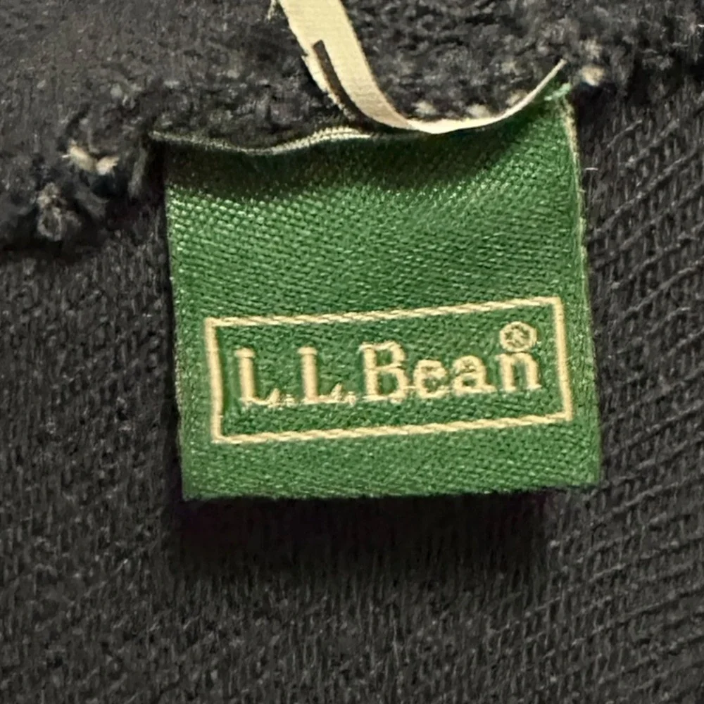 LL Bean Blue Cuffed Pom Beanie Hat Script Logo Birdseye Knit Winter Cap Adult OS